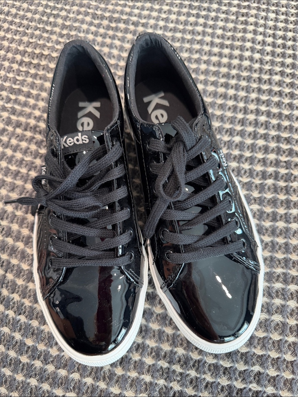 Keds Black Patent Low-Top Lace-Up Sneakers - Picture 8 of 8